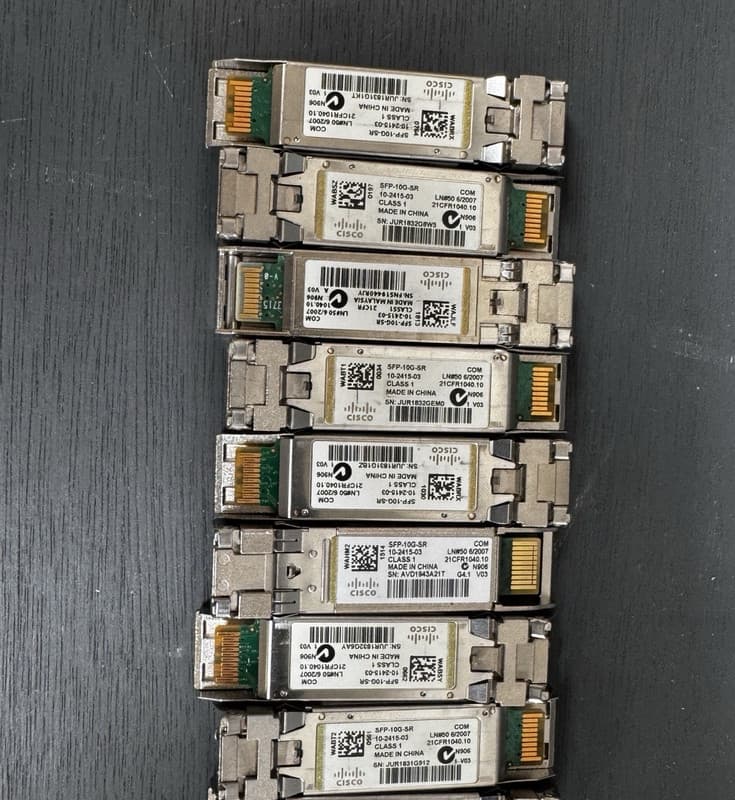 job lot 8 x Cisco 10GBASE-SR SFP+ Module for MMF Silver SFP-10G-SR 10-2415-03