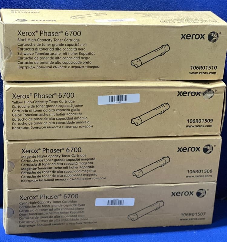 Original Black Yellow Cyan Magenta Toner Cartridge Xerox Phaser 6700 Printer x 4