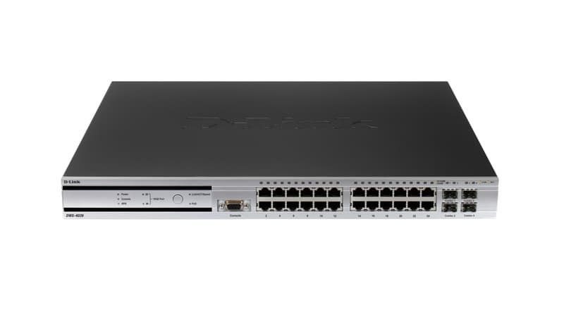 D-Link DWS-4026 Managed 24-Port Gigabit L2+ Unified Wireless PoE Switch - 4 SFP