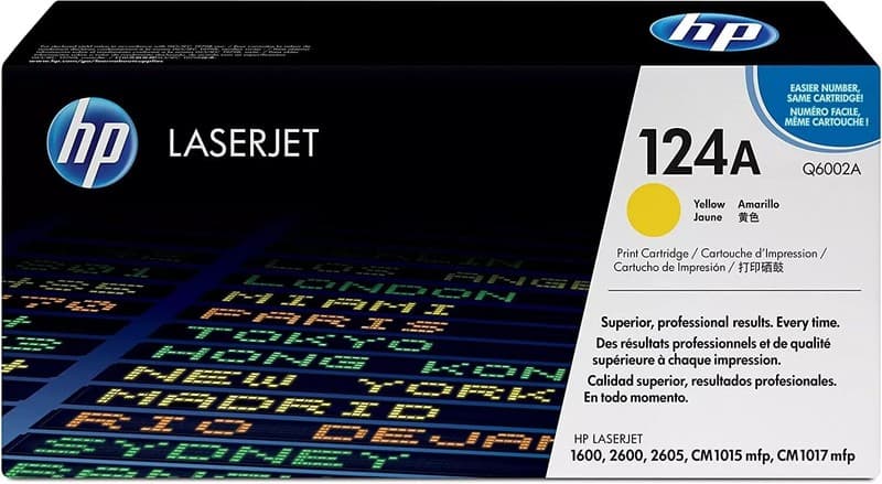 GENUINE HP124A YELLOW / Q6002A TONER CARTRIDGE | 1600, 2600, 2605, CM1015mfp