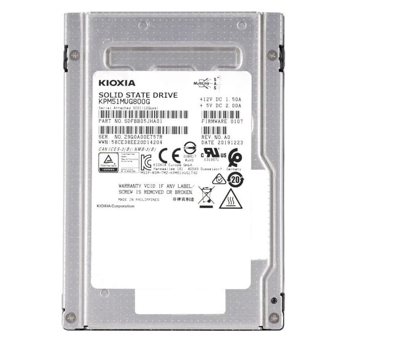 Kioxia 800GB 2,5 SSD SAS 12Gb KPM51MUG800G LESS THAN 24 HOURS USED