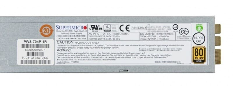 Supermicro (PWS-704P-1R) 750W HS PSU