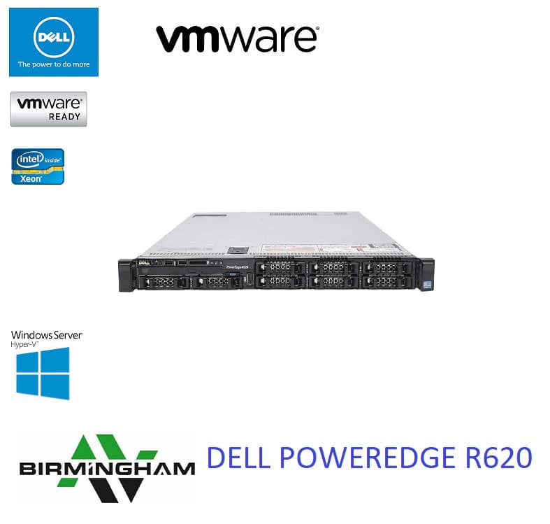 DELL R620 Server Dual Xeon E5-2630L V2 12Cores 128GB RAM H710 1U RACK 10 BAY 2.5