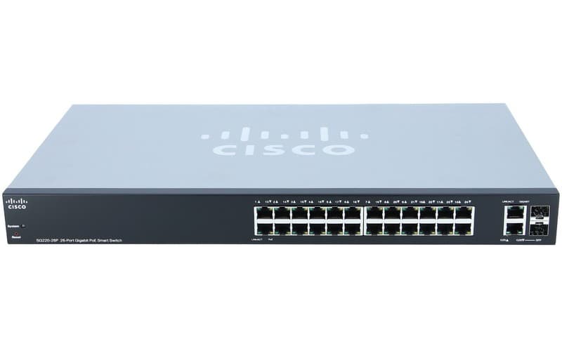 Cisco SG220-26P-K9 Switch 24x 1Gb RJ-45 + 2x T/SFP with rack mounts