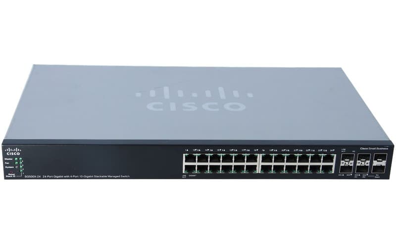 Cisco SG500X-24-K9 24 x GB with 4 x 10 5GB Stackable Managed Switch with rack