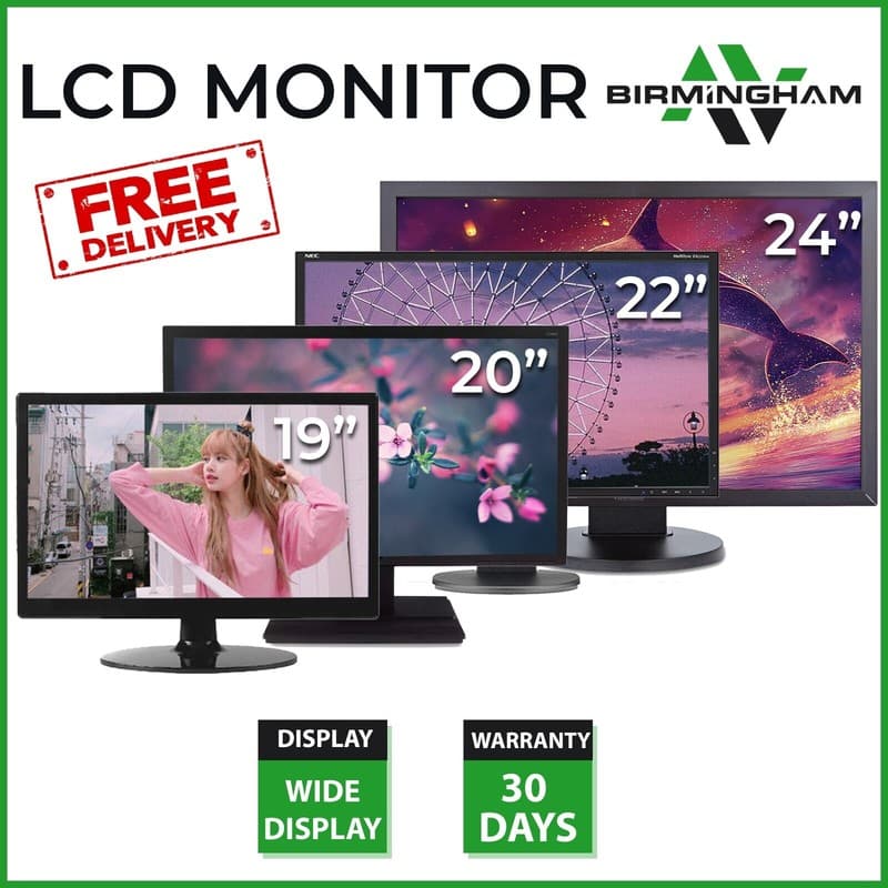 HD Cheap 19" 22" 24" TFT PC Computer Monitor VGA Flat Wide Screen