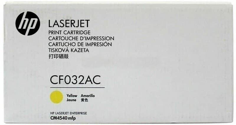 4 x HP LaserJet CF032AC YELLOW TONER CARTRIDGE | CM4540 mfp