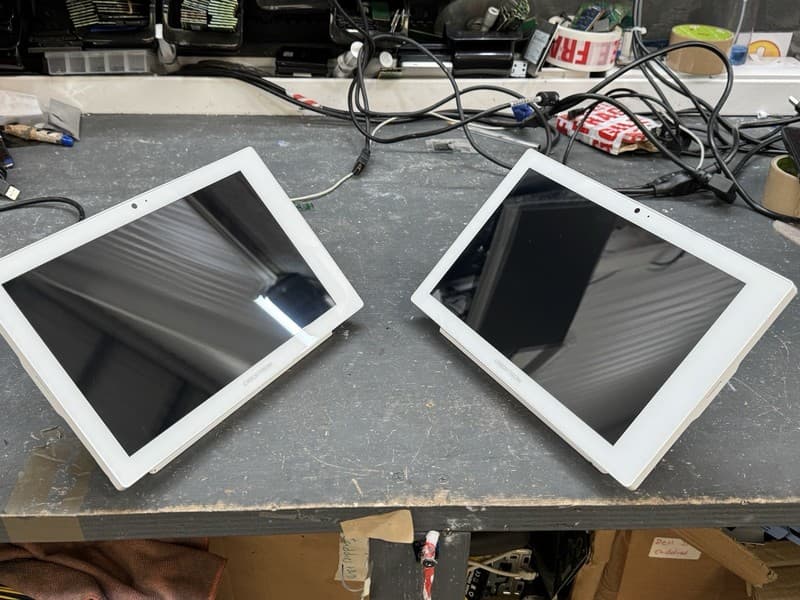 Crestron TSW-1060-W-S with TTK Table top mount in white