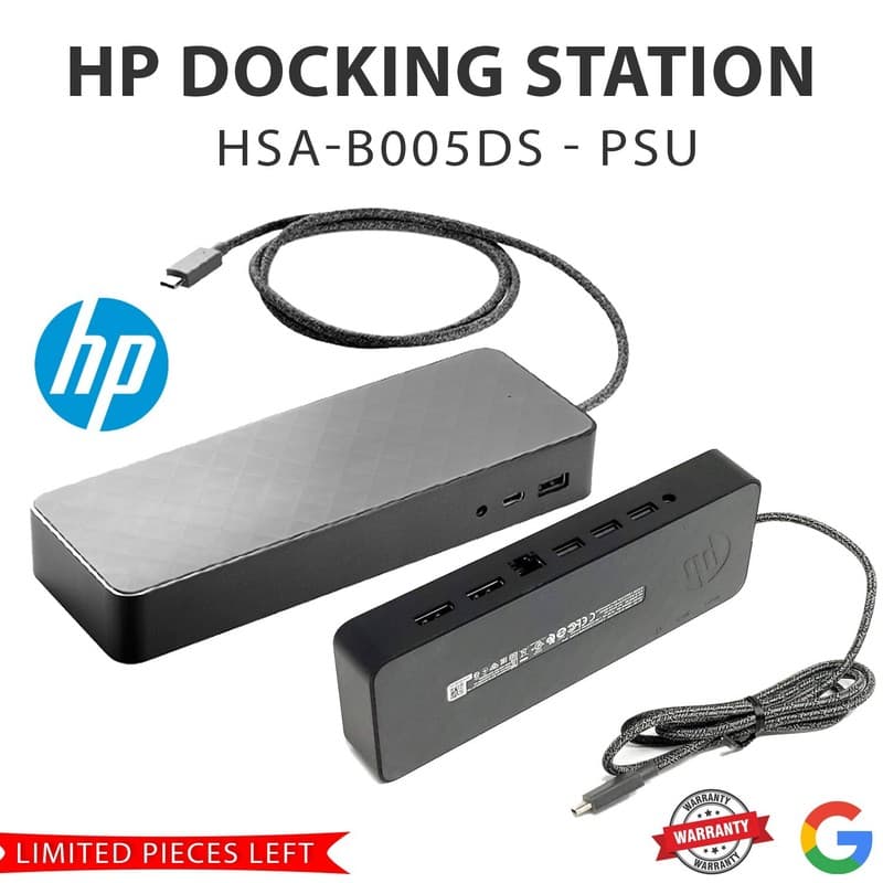 HP UNIVERSAL DOCKING STATION HSA-B005DS USB-C DISPLAY PORT - WITH PSU